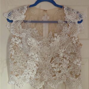 Elegant Lace Overlay Women's Top